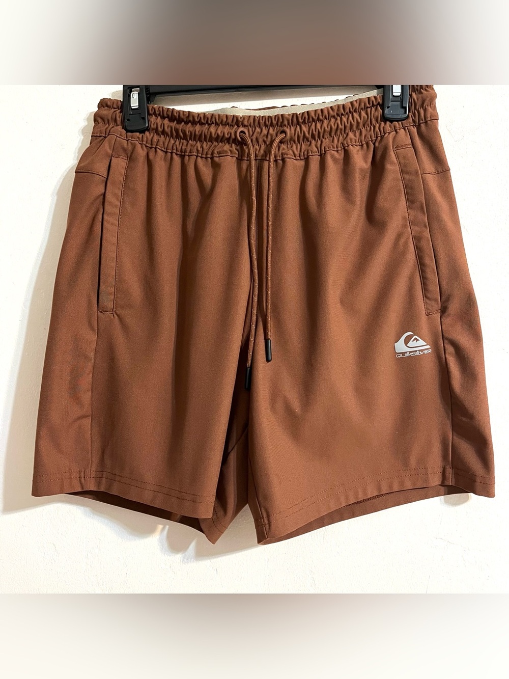 Quiksilver Men's Rust Brown Elastic Waist Dry Flight Athletic Shorts Size Small